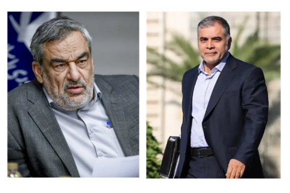 سمت راست: پاکنژاد، وزیر مستعفی و سمت چپ، حمید بورد، سرپرست جدید وزارت نفت جمهوری اسلامی