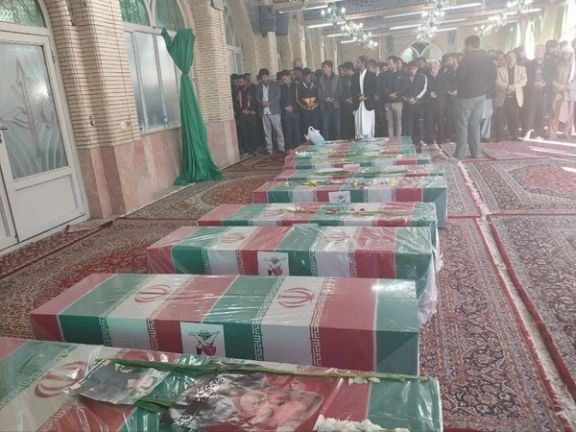 Coffins of some of the victims of the January 3 twin blasts in Kerman