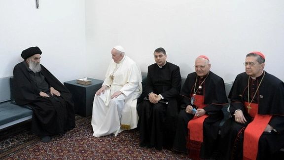 آیتالله سیستانی در دیدار با پاپ فرانسیس: مسیحیان عراق باید در صلح زندگی کنند