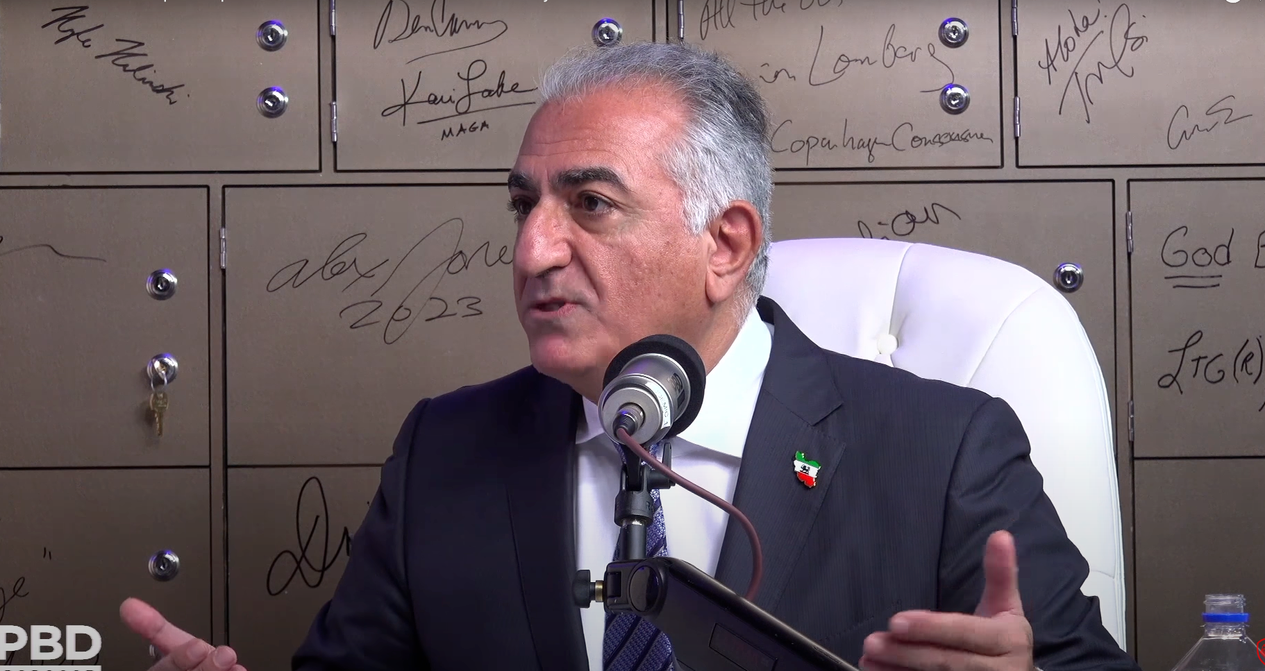 Iran’s exiled prince Reza Pahlavi during an interview with Patrick Bet-David (November 2023) 