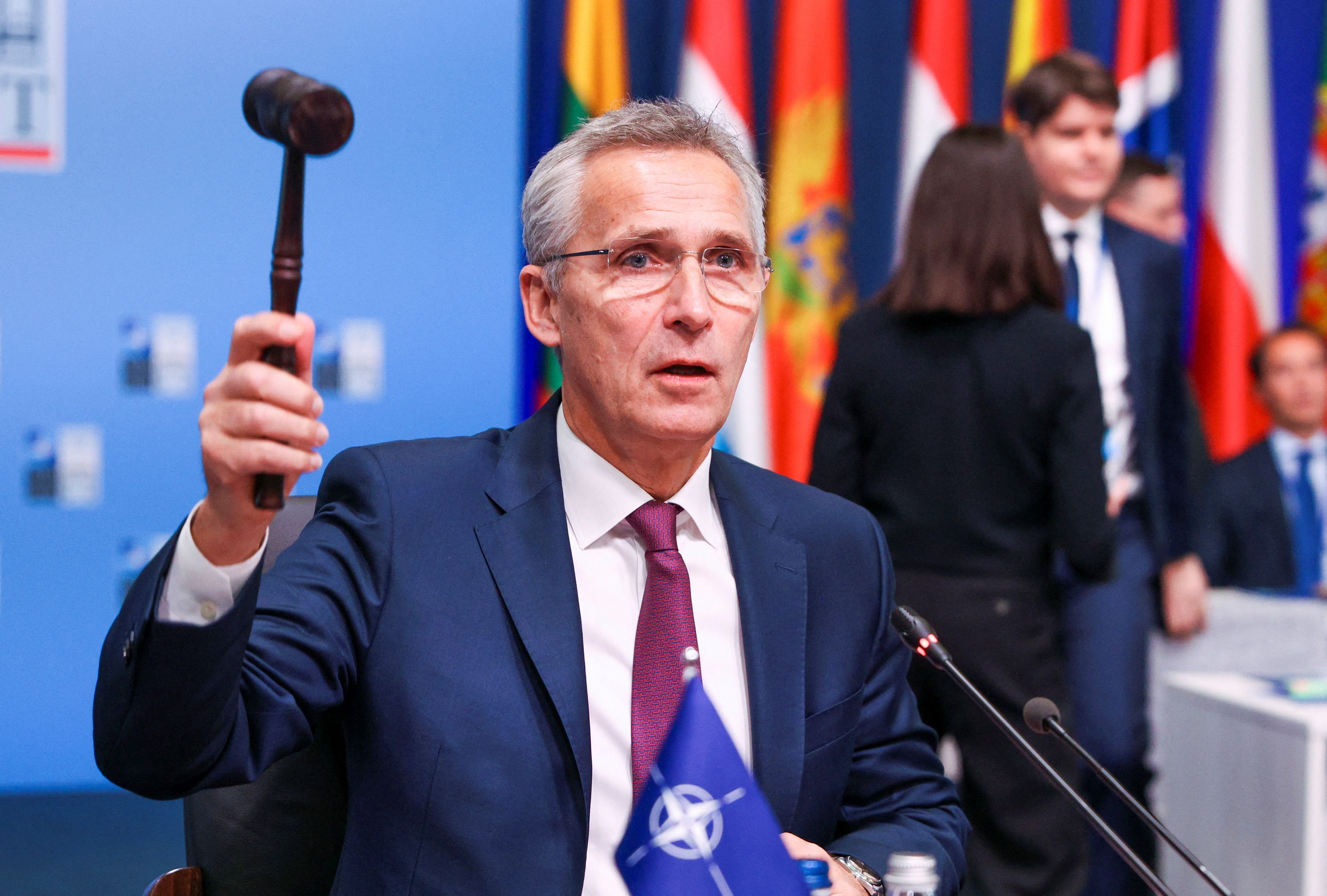 Jen Stoltenberg pictured during a NATO meeting on November 30, 2022