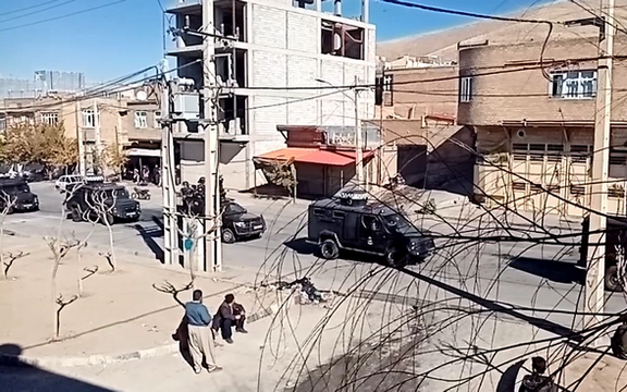 Antiriot vehicles in the city of Mahabad (November 20, 2022)