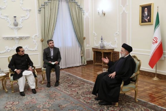 Muhammad Mudassir Tipu, Pakistan’s ambassador to Tehran, during a meeting with Iranian President Ebrahim Raisi on January 27, 2024