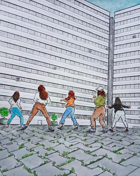 An artwork created in support of the dancers (March 2023)