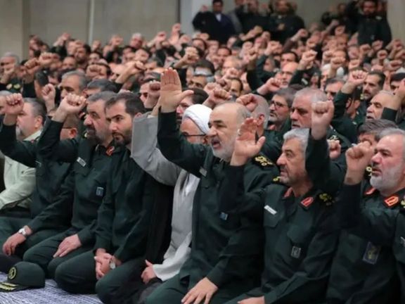 IRGC commanders attending a speech by Supreme Leader Ali Khamenei.