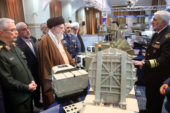 Iran's Supreme Leader Ali Khamenei visits the defense achievements exhibition in Tehran, Iran, February 12, 2025.