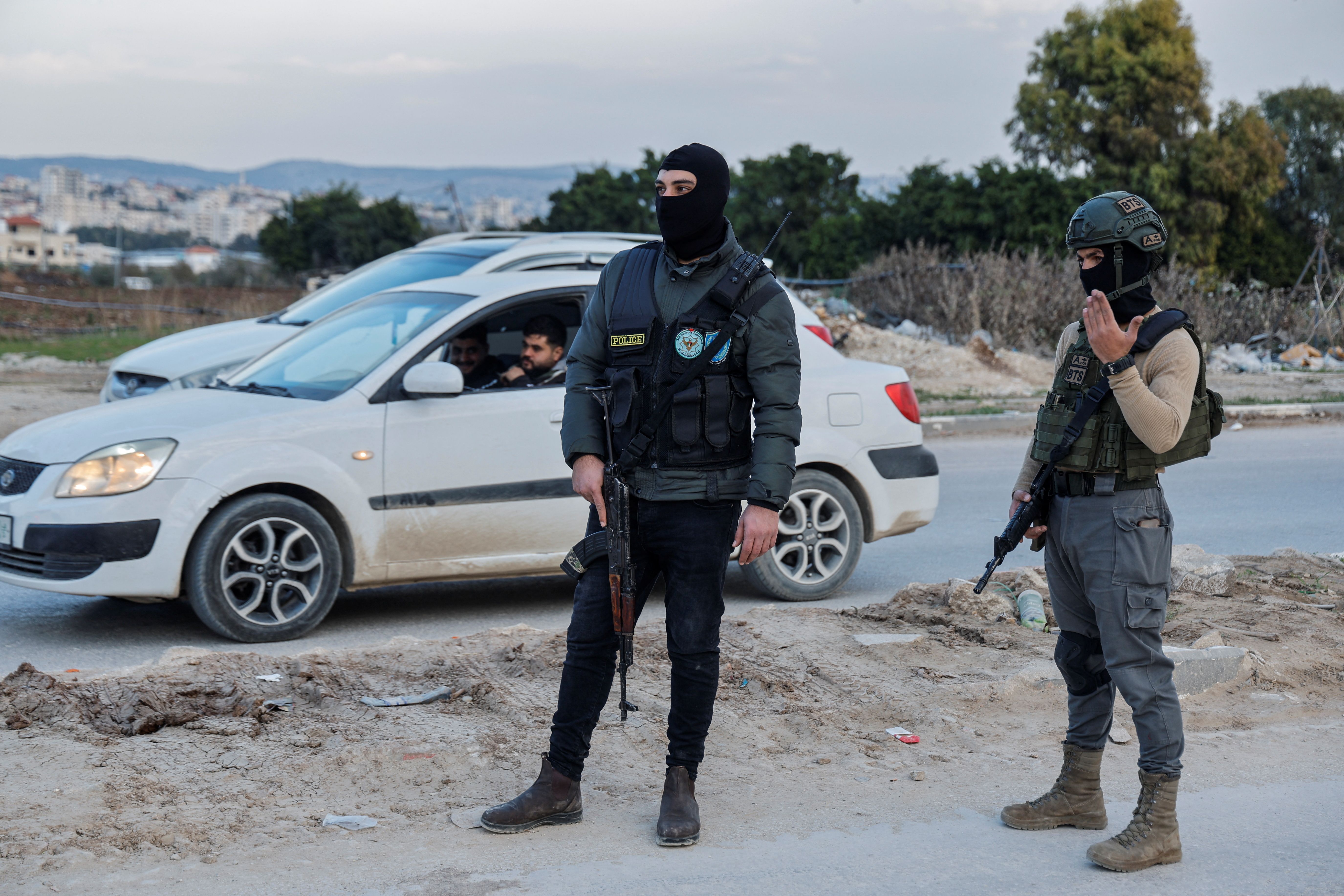 نیروهای امنیتی تشکیلات خودگردان فلسطین در جنین، کرانه باختری، ۱۶ دی