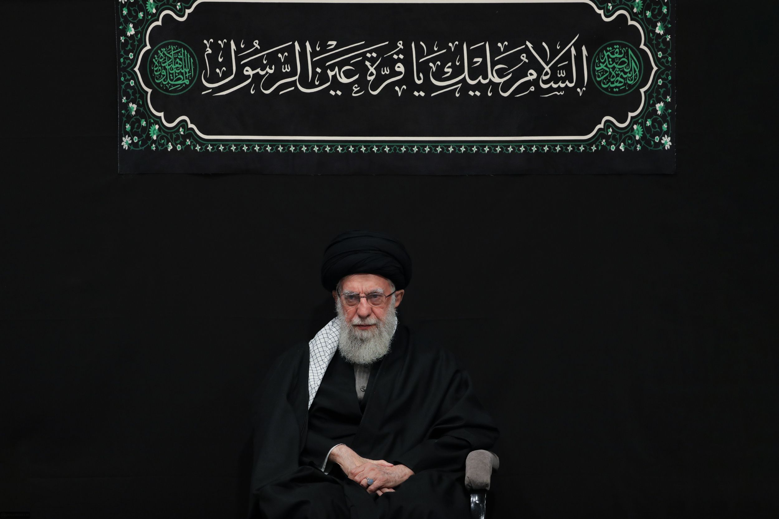 Iran’s ruler Ali Khamenei during a religious ceremony in Tehran, December 2023 