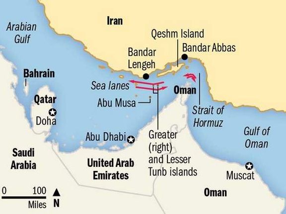 Map of Strait of Hormuz (file)