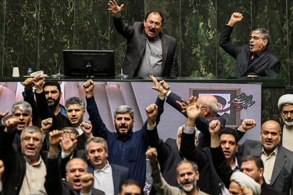 Hardliner lawmakers chant Death to America in Iran's parliament, January 11, 2026
