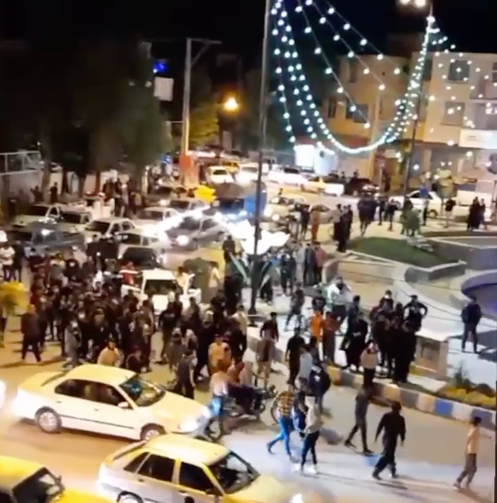 Protesters moved through the streets of small cities Friday nightas security forces chased them.