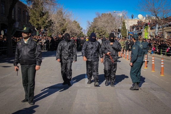 People gathered to watch a public execution in Iran