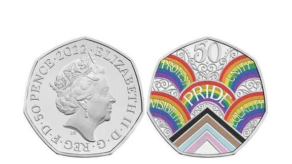 بریتانیا از سکه ۵۰ پنسی با طرح رنگینکمانی رونمایی کرد