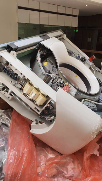 سقوط یک دستگاه گرانقیمت سیتی سیمیلاتور داخل بخش سرطان در بیمارستان «امام خمینی»