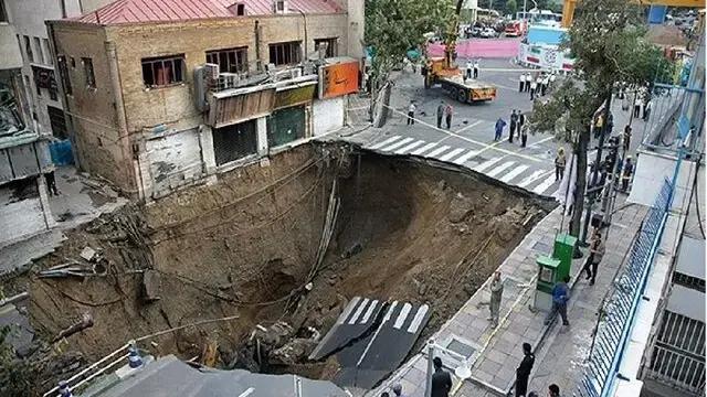 A view of the effects of land subsidence in the capital Tehran