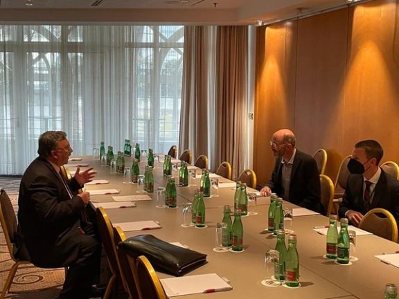 US envoy for Iran Robert Malley meeting Russia's representative in nuclear talks Mikhail Ulyanov in Vienna, just weeks before the invasion of Ukraine, on December 29, 2021