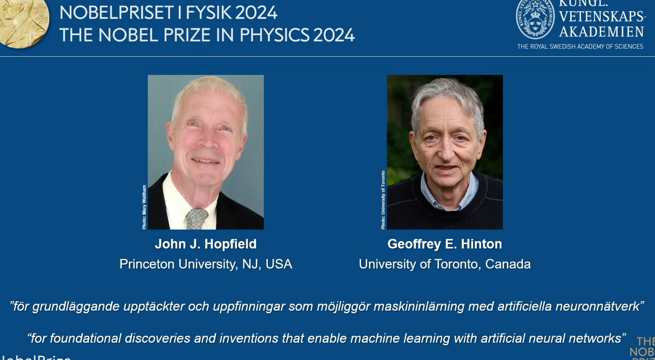 دانشمندانی از آمریکا و کانادا برنده نوبل فیزیک ۲۰۲۴ شدند