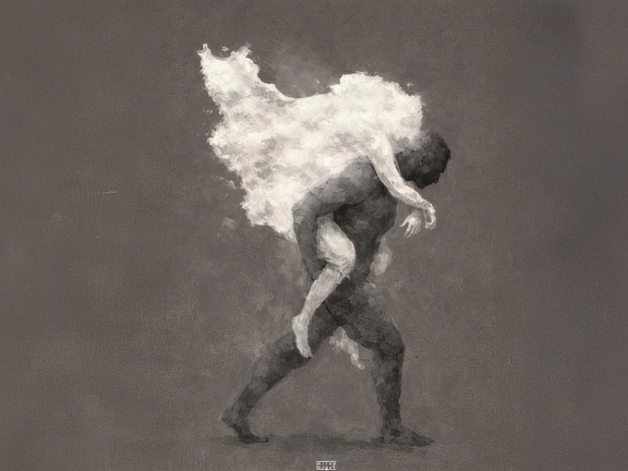 A digital tribute by an Iran-based artist to Hamid Mahdavi, the firefighter who carried the wounded during the January protests.