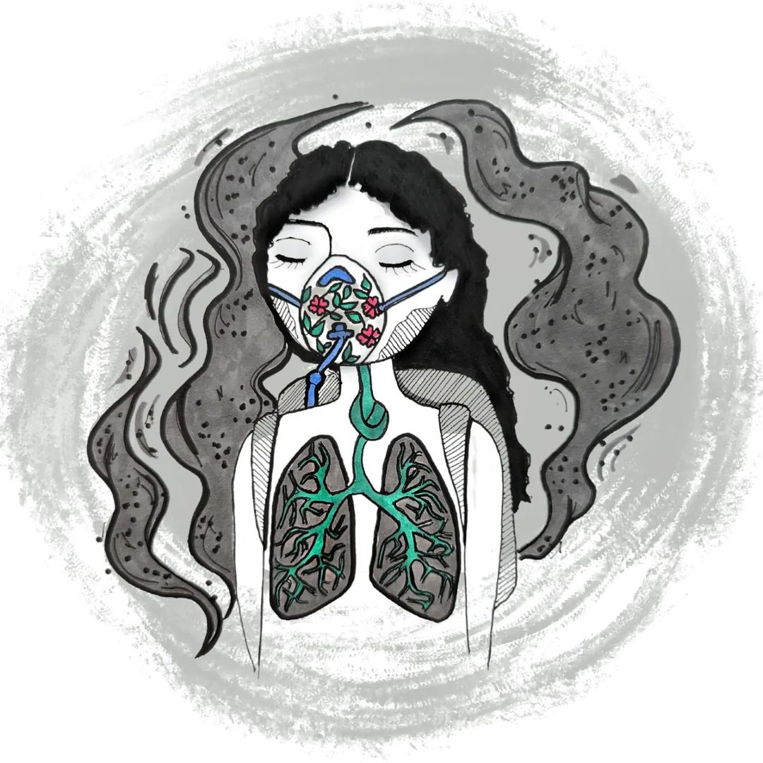 An artwork created to raise awareness about chemical attacks on schoolgirls  (February 2023)