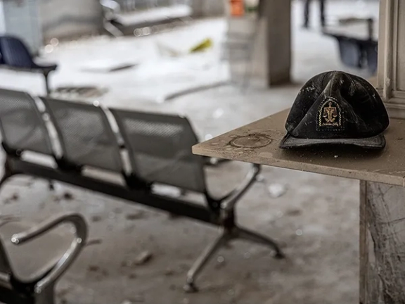 A picture showing the aftermath of the attack on Evin Prison