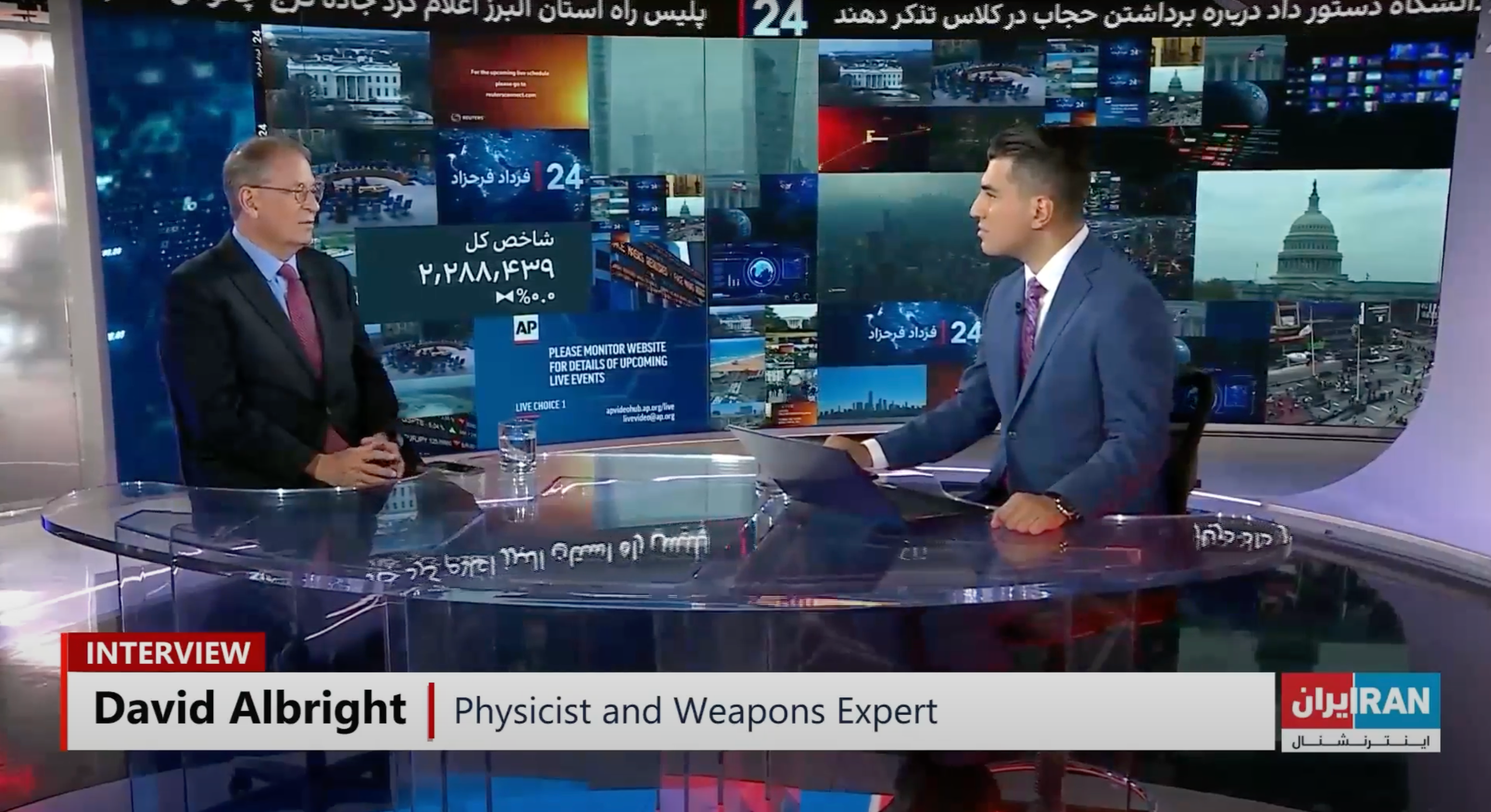 David Albright, the founder of the non-governmental Institute for Science and International Security, during an interview with Iran International’s Fardad Farahzad  (June 2023)
