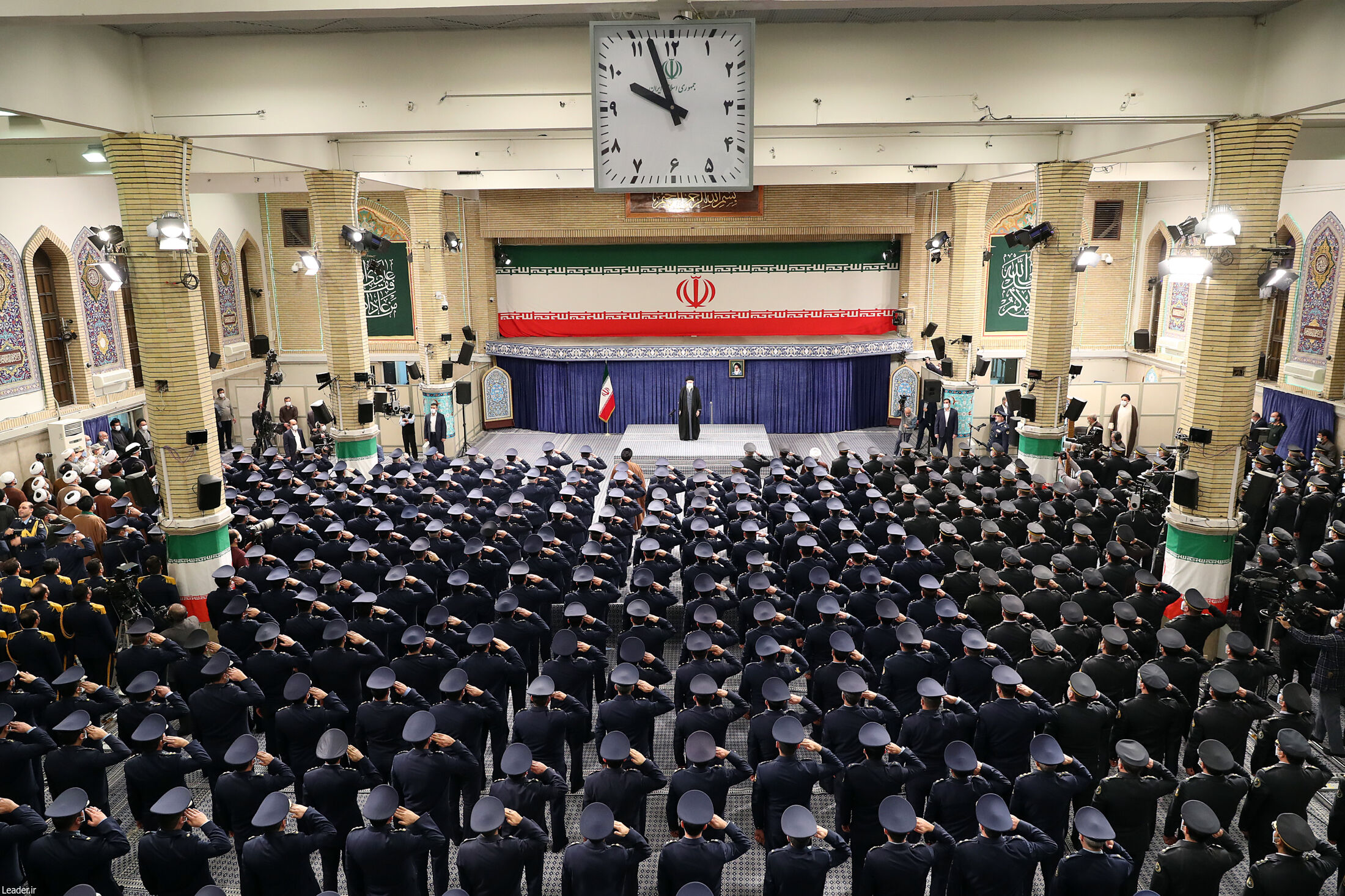 Iran’s ruler Ali Khamenei during a meeting with a group of Iranian Air Force commanders and personnel (February 8, 2023) 