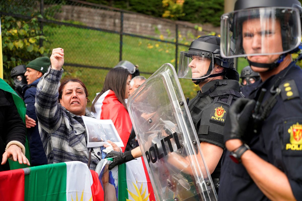 Police In Norway Stop Protesters From Entering Iranian Embassy