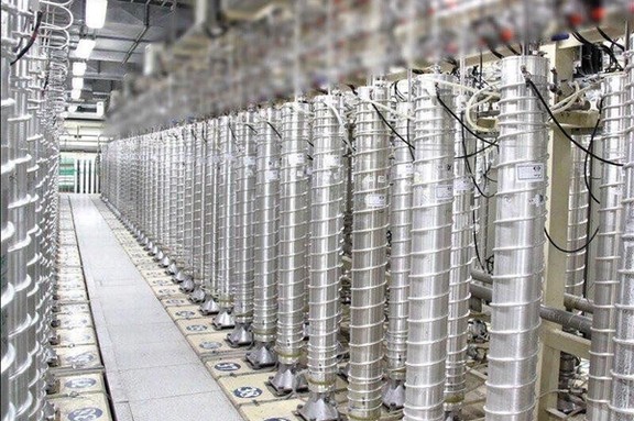 Iranian centrifuges enriching uranium in an underground facility