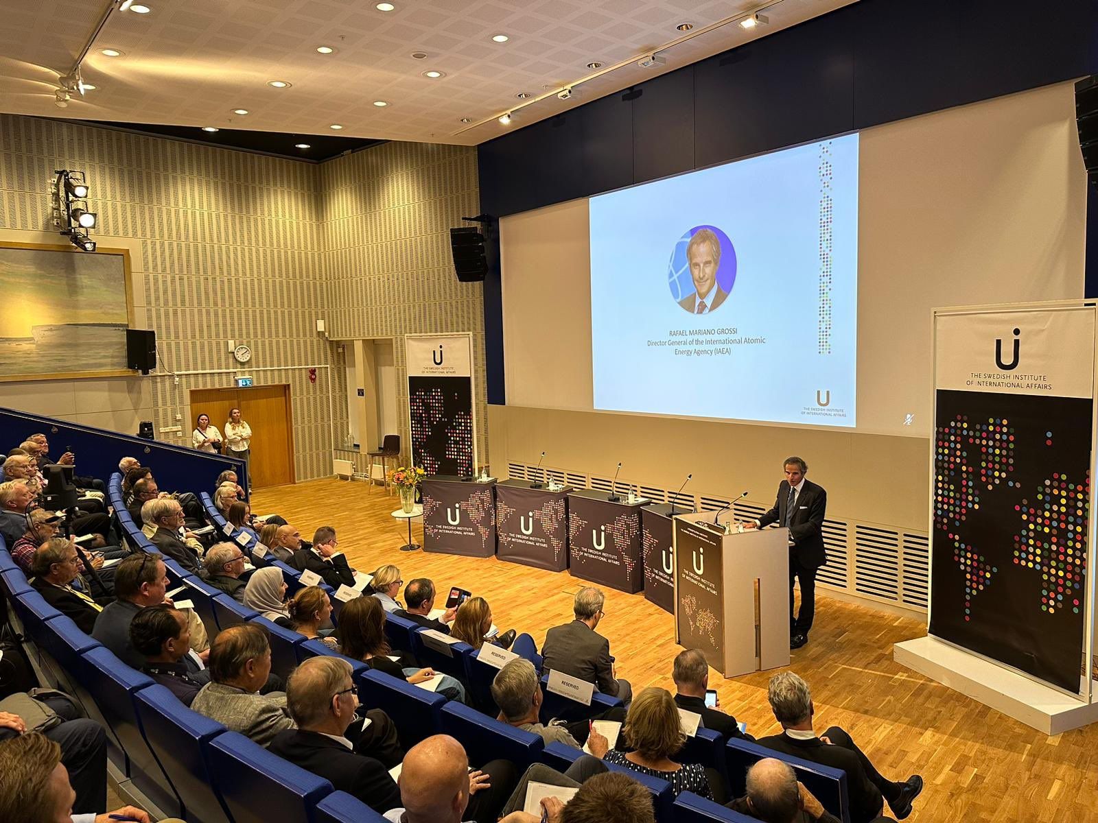Rafael Mariano Grossi, the director general of the International Atomic Energy Agency, during an event at the Swedish Institute of International Affairs in Stockholm on August 28,2023  