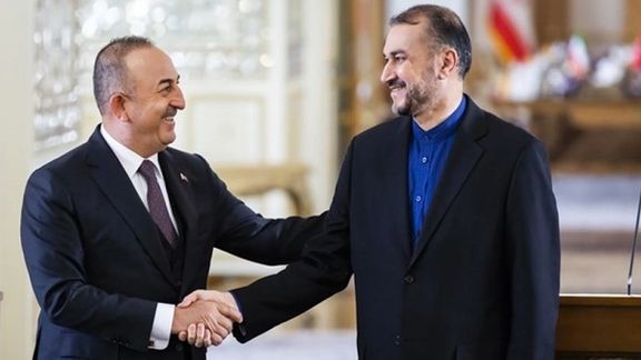 Iranian FM Amir-Abdollahian with his Turkish counterpart on Jan. 17, 2023