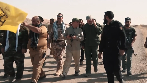 Commanders of the Popular Mobilization Forces with Iran’s Revolutionary Guard (IRGC) advisors during the Hawija offensive (2017)