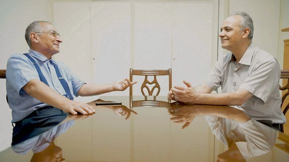 Pundits Sadeq Zibakalam (left) and Ahmad Zeidabadi (undated)