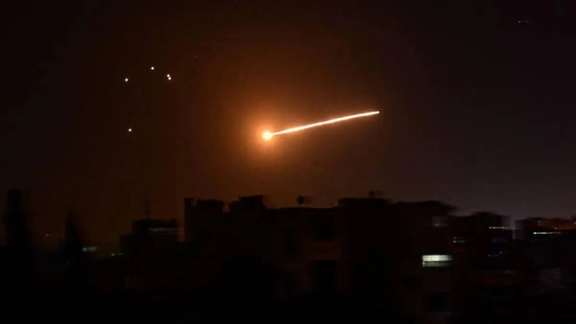 An Israeli air raid on targets in Syria