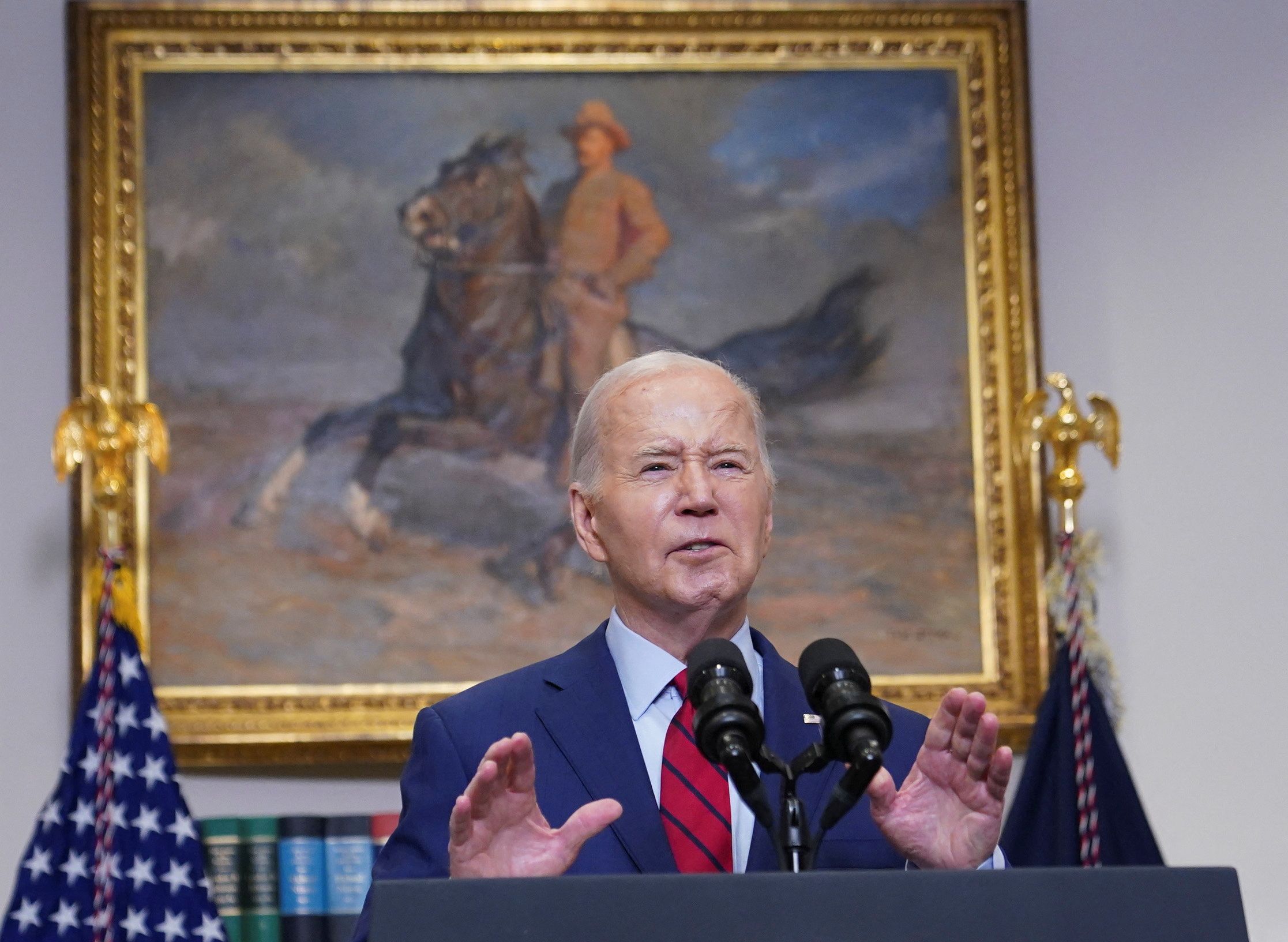 جو بایدن طی سخنرانی درباره اعتراضات دانشجویان حامی فلسطین در دانشگاه‌های آمریکا | کاخ سفید، ۱۳ اردیبهشت‌ماه