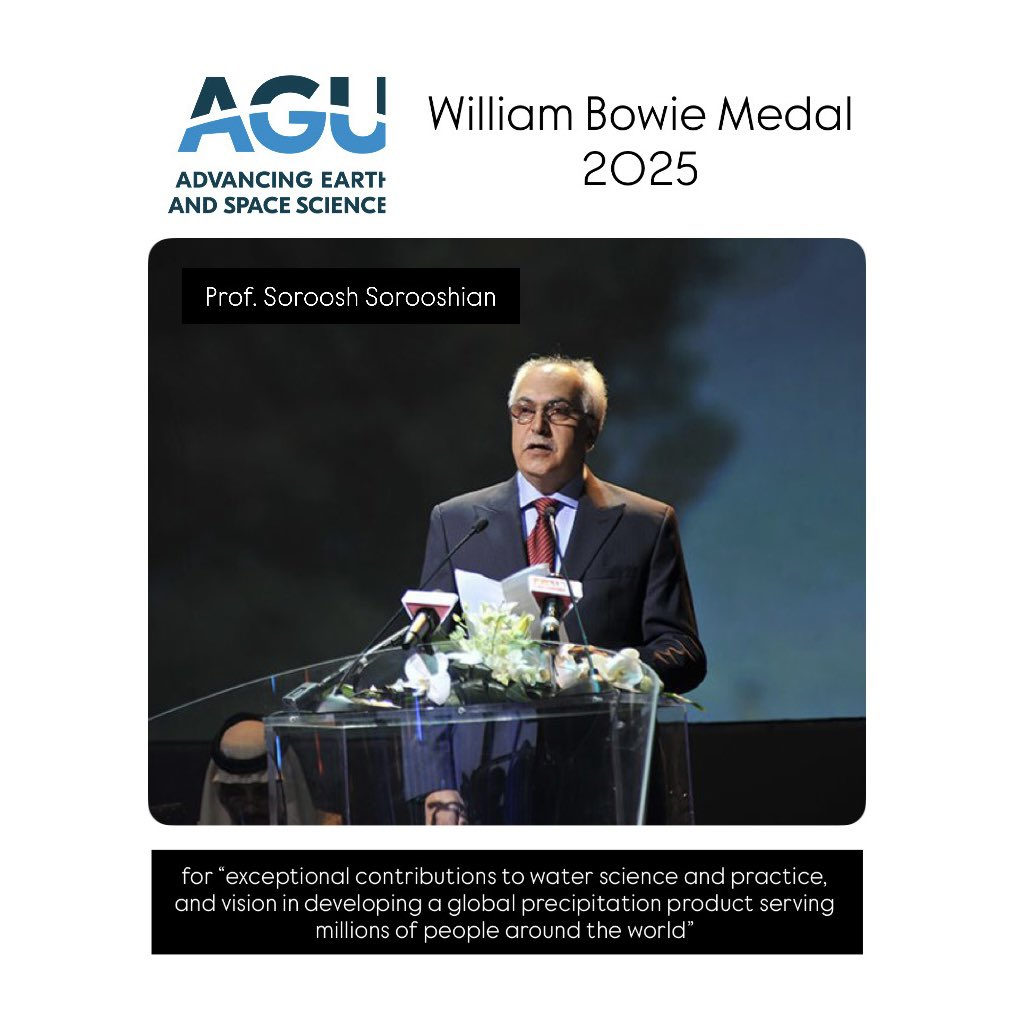 دانشمند ایرانی برنده بالاترین نشان افتخار اتحادیه ژئوفیزیک‌ آمریکا شد