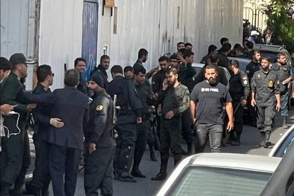 Security forces gathered near a university ready to attack students in Tehran on October 3, 2022