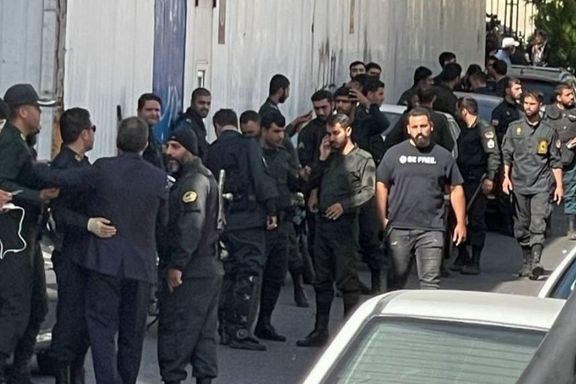 Security forces gathered near a university to disrupt a protest on October 3, 2022