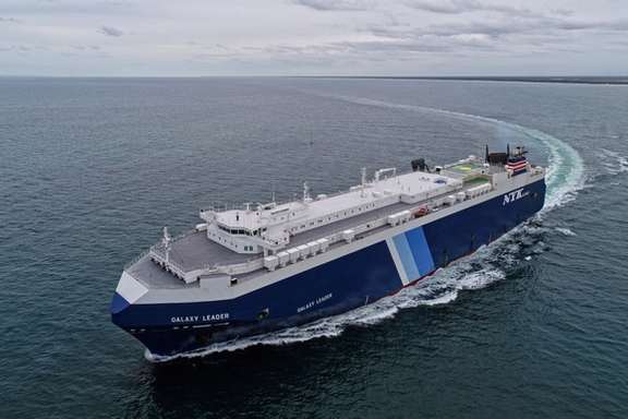 A view of the British-owned and Japanese-operated cargo ship Galaxy Leader, which was reported to have been captured by Houthis in the southern Red Sea, in this handout image taken near Queensland, Australia November 27, 2018.