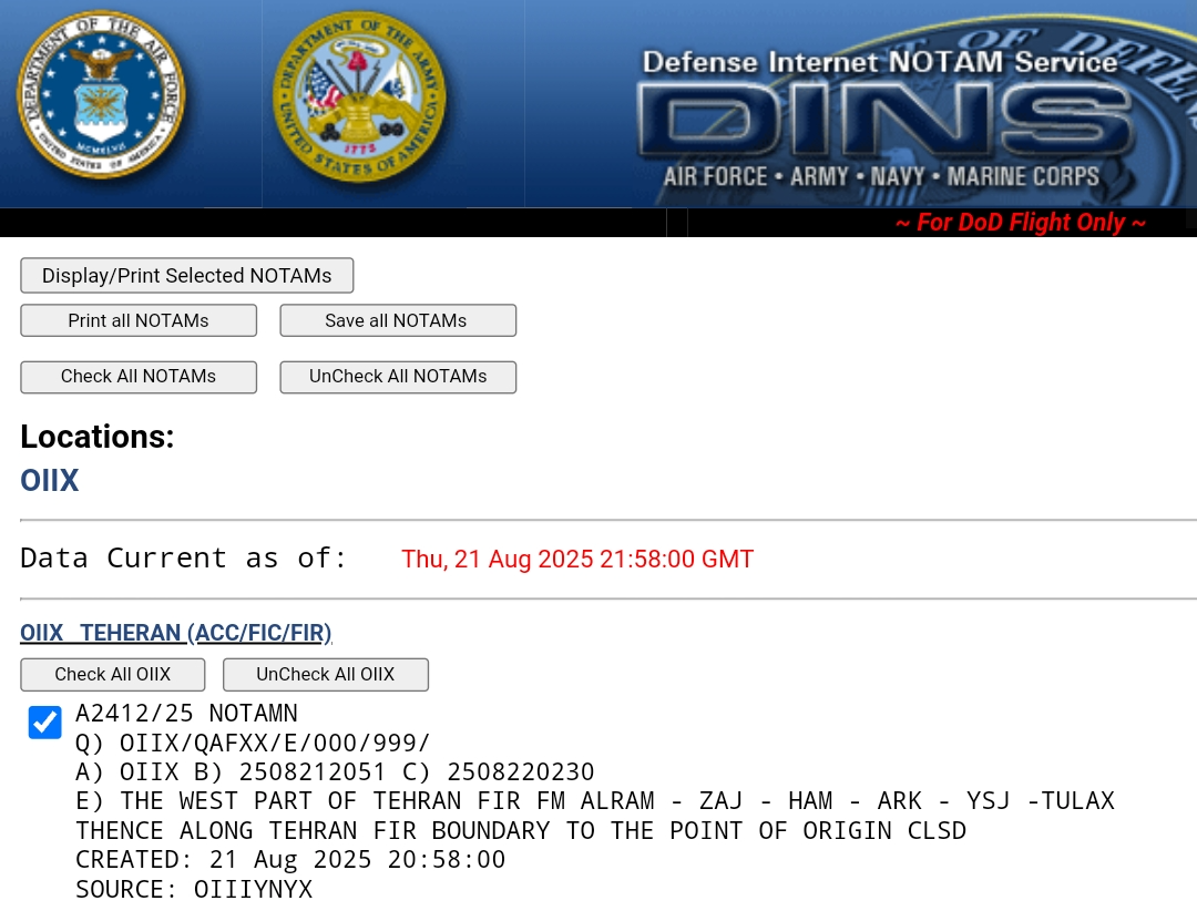 NOTAM-Iran-August (file)