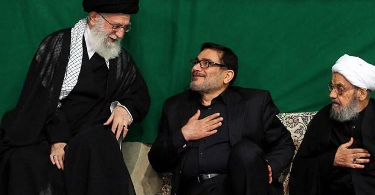 Iran’s ruler Ali Khamenei (left) and former Secretary of Iran's Supreme National Security Council Ali Shamkhani (center)
