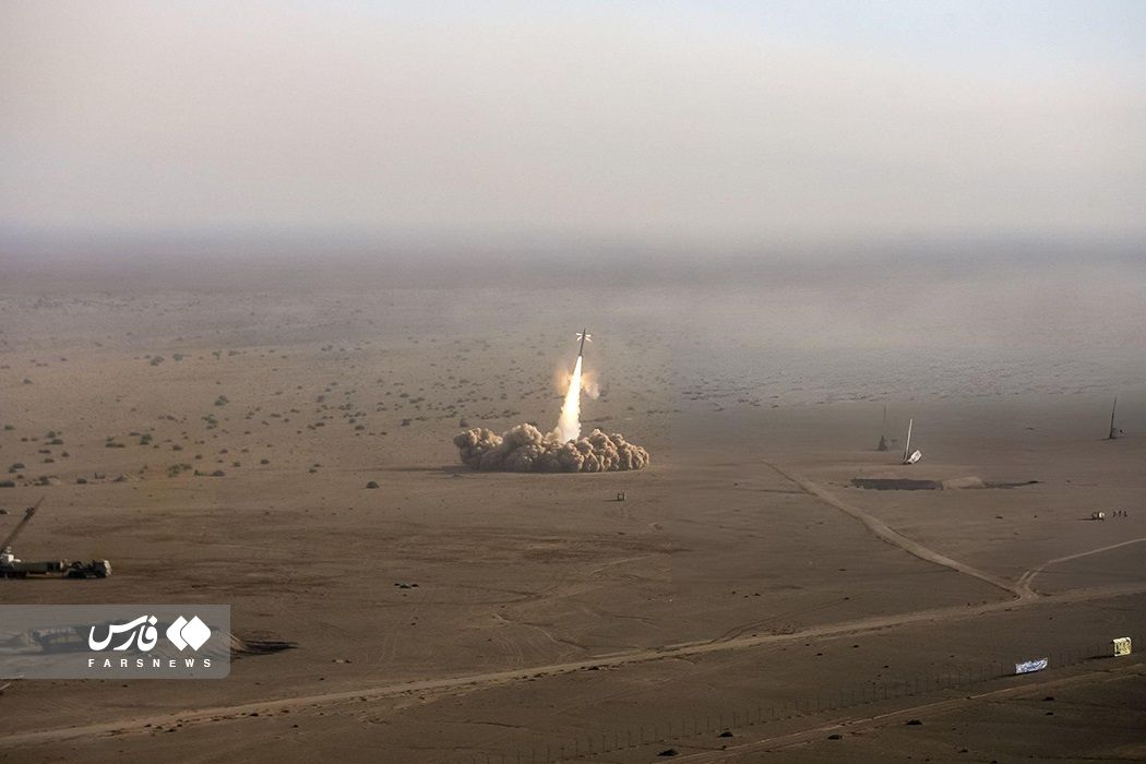 File photo of Iranian missiles being fired in a military drill