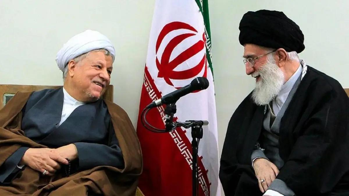 Former president Akbar Hashemi Rafsanjani (left) and Ali Khamenei  (undated)