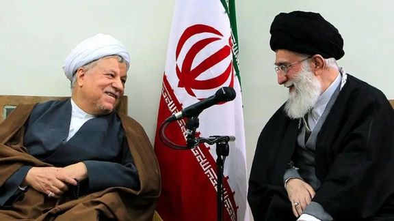 Former president Akbar Hashemi Rafsanjani (left) and Ali Khamenei (undated)