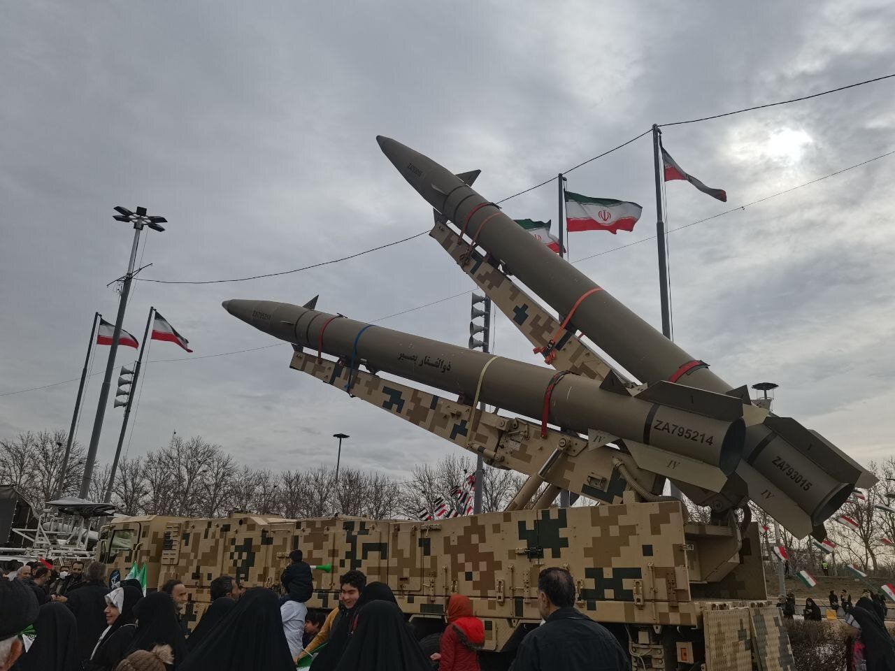 Iranian missile are displayed on the anniversary of the 1979 Revolution in Tehran, Iran, February 12, 2026