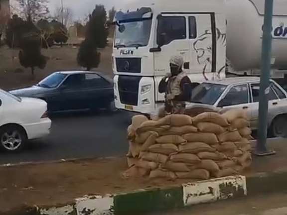 Entrenched armed forces and traffic stops are placed all over the city of Zahedan