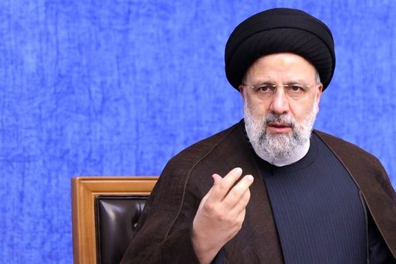 Iran's President Ebrahim Raisi speaking at Tehran University on Dec. 7, 2022