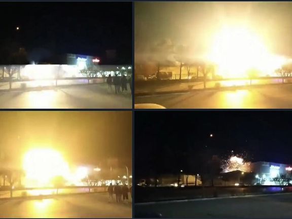 Photos on social media show the explosion at the military center in Esfahan