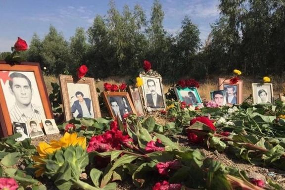 Some of the unmarked graves of prisoners killed in 1988, in a cemetary in Tehran