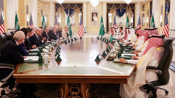 Bilateral meeting between US and Saudi delegations on Jul 15, 2022