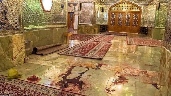 The scene after the attack on Shahcheragh shrine in Iran on October 26, 2022